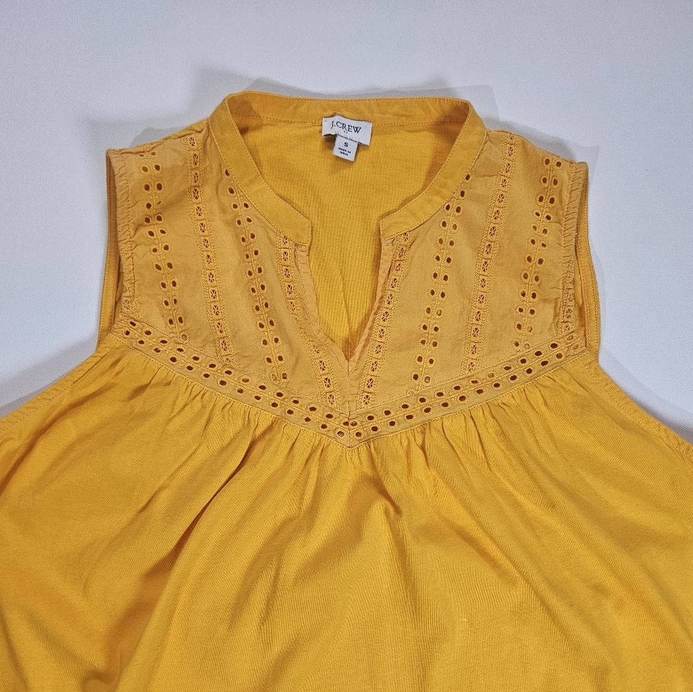 J. Crew Eyelet Tank Top Womens Size Small Gold - Picture 3 of 6